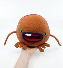 Load image into Gallery viewer, cute orange plush toy with one tooth and cashmere pocket mouth
